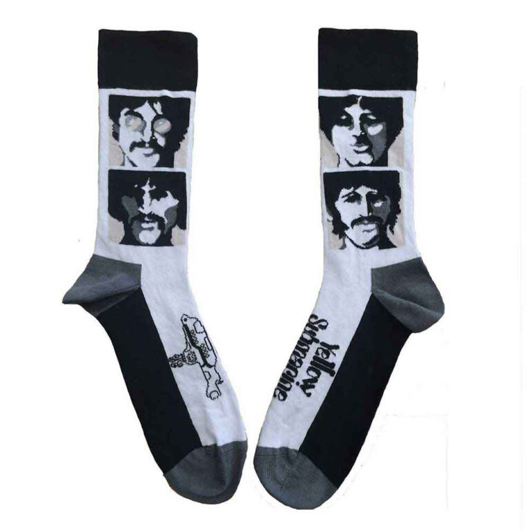 The Beatles Unisex Sea Of Science Faces Mono White UK Size 4 – 7 Socks