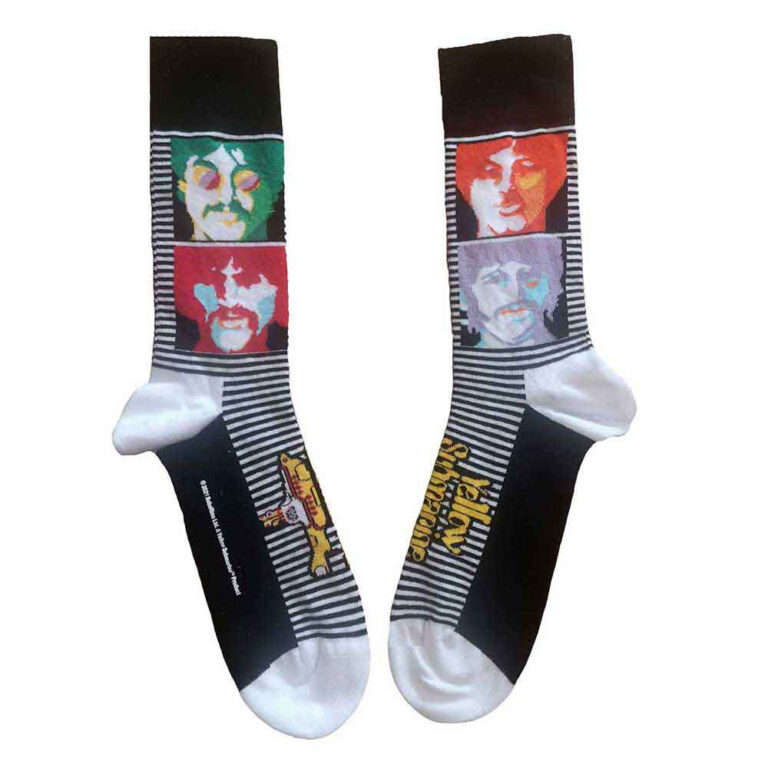 The Beatles Unisex Sea Of Science Faces Colour Black UK Size 4 – 7 Socks
