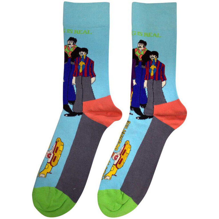 The Beatles Unisex Sub & Band Light Blue UK Size 4 – 7 Socks
