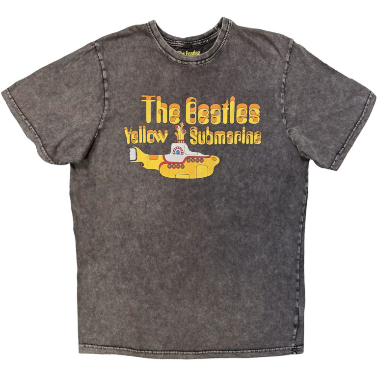 The Beatles Logo & Sub Charcoal Grey T-Shirt