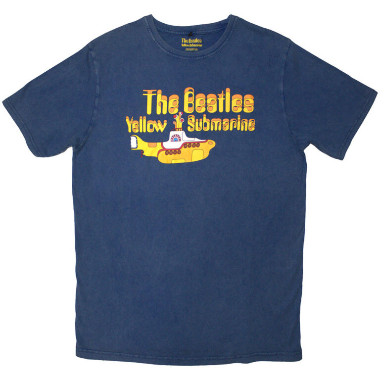 The Beatles Logo & Sub Denim Blue T-Shirt