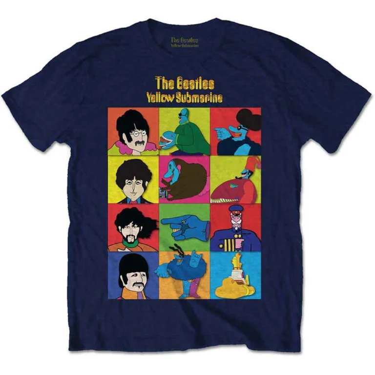 The Beatles Yellow Submarine Sub Characters Navy Blue Kids T-Shirt
