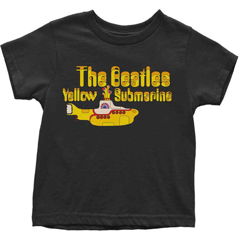The Beatles Yellow Submarine Logo & Sub Black Kids Toddler T-Shirt
