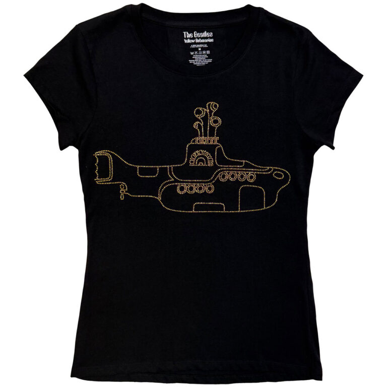 The Beatles Yellow Submarine Black Embellished Ladies T-Shirt