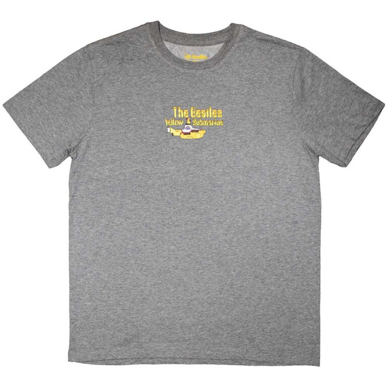 The Beatles Yellow Submarine Mini Sub & Logo Grey T-Shirt