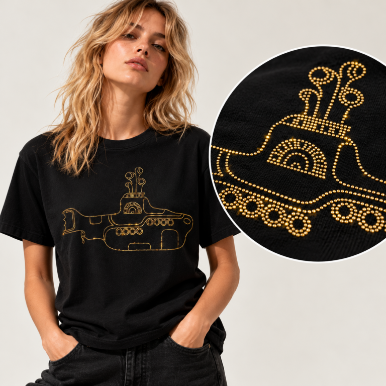 The Beatles Yellow Submarine Black Embellished T-Shirt