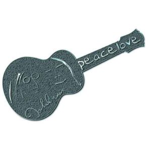 John Lennon Peace & Love Guitar HiChrome Pin Badge