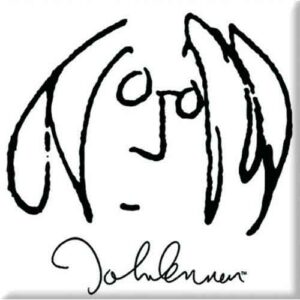 John Lennon Self Portrait Black On White Fridge Magnet