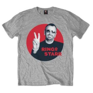 Ringo Starr Peace Red Circle Grey T-Shirt