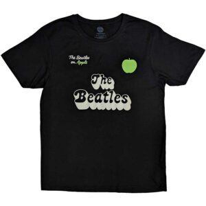 The Beatles 70s Logo & Years Black Back Print T-Shirt