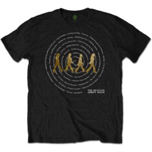 The Beatles Abbey Road Songs Swirl Foiled Black Embellished T-Shirt