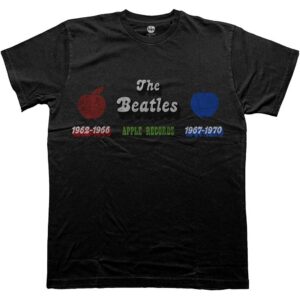 The Beatles Apple Years Red & Blue Black T-Shirt