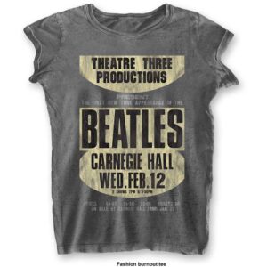 The Beatles Carnegie Hall Charcoal Grey Ladies T-Shirt