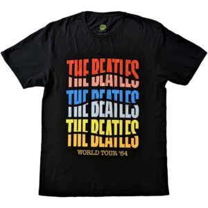 The Beatles Colour Wave Black T-Shirt