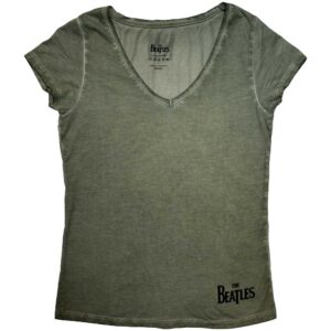 The Beatles Corner Logo Green Ladies T-Shirt