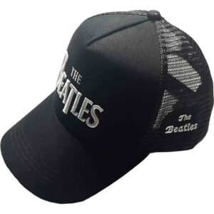 The Beatles Drop T Logo & Apple Black Mesh Back Cap