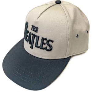 The Beatles Drop T Logo Black & Sand Snapback Cap
