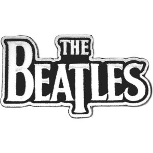 The Beatles Drop T Logo Die Cut white on black Patch