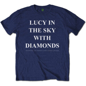 The Beatles Lucy In The Sky With Diamonds Navy Blue Back Print T-Shirt