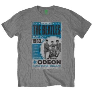 The Beatles Odeon Poster Grey T-Shirt