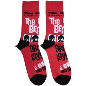 The Beatles Unisex A Hard Day's Night Red UK Size 7 - 11 Ankle Socks