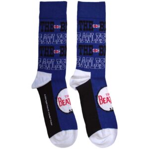 The Beatles Unisex Budokan Poster & Drum Logo Blue UK Size 7 - 11 Ankle Socks
