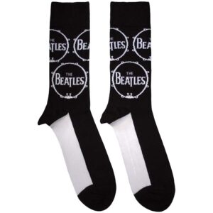 The Beatles Unisex Drum Logo Repeat Black UK Size 7 - 11 Ankle Socks