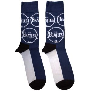 The Beatles Unisex Drum Logo Repeat Navy Blue UK Size 7 - 11 Ankle Socks