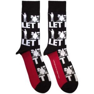 The Beatles Unisex Let It Be Silhouettes Repeat Black UK Size 7 - 11 Ankle Socks