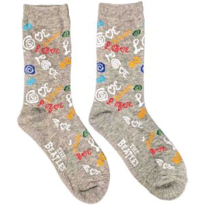 The Beatles Unisex Love Grey UK Size 7 - 11 Ankle Socks