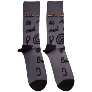 The Beatles Unisex Magical Mystery Tour All You Need Is Love Charcoal Grey UK Size 7 - 11 Ankle Socks