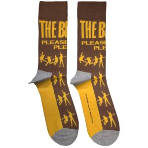 The Beatles Unisex Please Please Me Silhouettes Brown UK Size 7 - 11 Ankle Socks