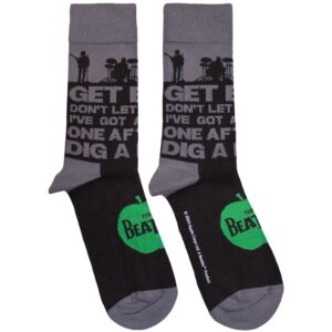 The Beatles Unisex Rooftop Silhouettes & Apple Black UK Size 7 - 11 Ankle Socks