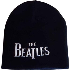 The Beatles Unisex Sonic Silver Drop T Logo Black Beanie Hat