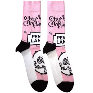 The Beatles Unisex Strawberry Fields/Penny Lane Pink UK Size 7 - 11 Ankle Socks