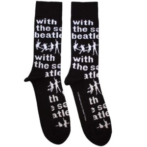 The Beatles Unisex With The Beatles Silhouettes Repeat Black UK Size 7 - 11 Ankle Socks