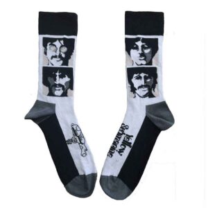 The Beatles Unisex Yellow Submarine Sea of Science Faces Mono White UK Size 7 - 11 Ankle Socks