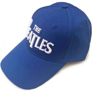 The Beatles White Drop T Logo Mid-Blue Baseball Cap