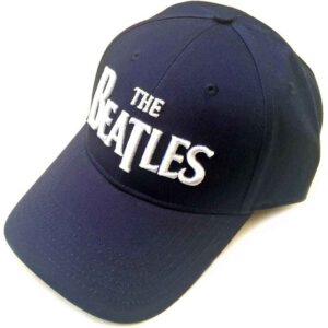 The Beatles White Drop T Logo Navy Blue Baseball Cap