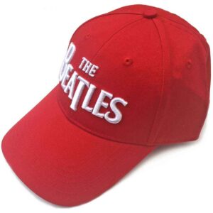 The Beatles White Drop T Logo Red Baseball Cap