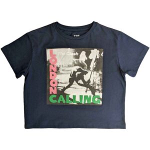 The Clash London Calling Navy Blue Ladies Crop Top
