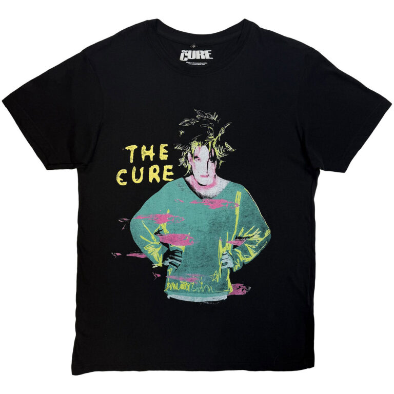 The Cure Unisex Premium Carbon T-Shirt: Beach Party Tour ’86 Black Back Print T-Shirt