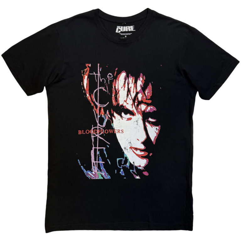 The Cure Unisex Premium Carbon T-Shirt: Bloodflowers Tour ’00 Black Back Print T-Shirt