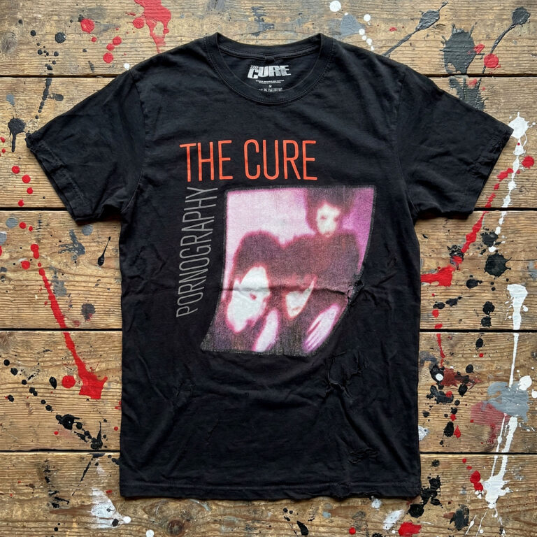 The Cure Unisex Premium Carbon T-Shirt: Pornography Photo Warped Black T-Shirt