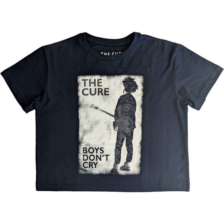 The Cure Boys Don’t Cry B&W Navy Blue Ladies Crop Top