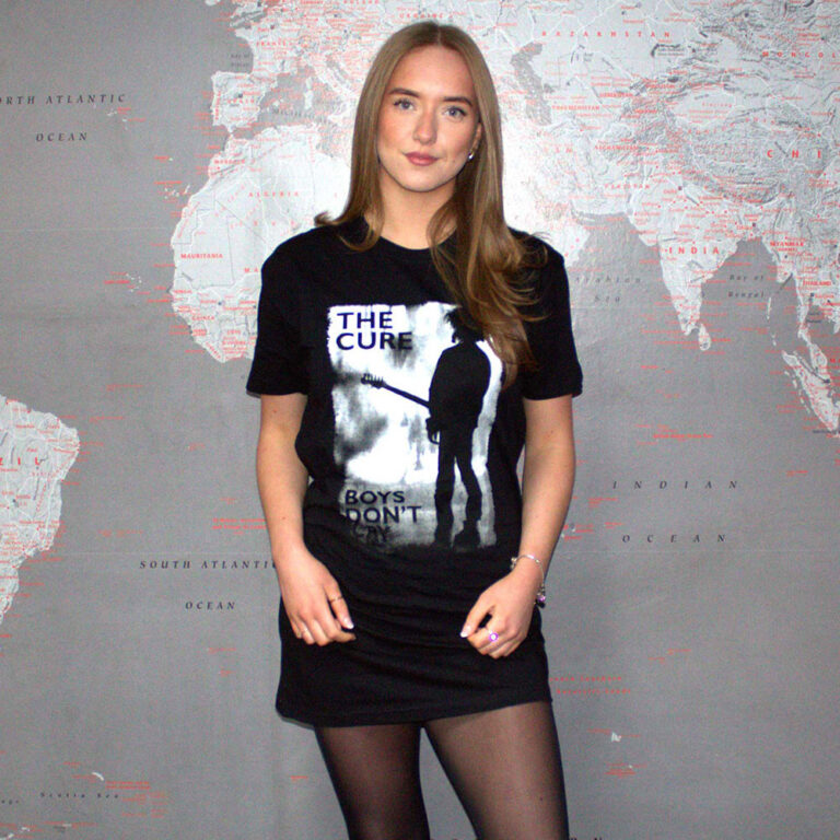 The Cure Boys Don’t Cry Black & White Black Ladies T-Shirt Dress