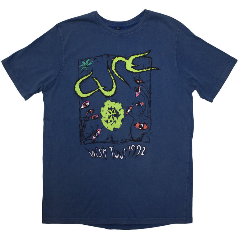 The Cure Wish Tour ’92 Denim Blue Back Print T-Shirt