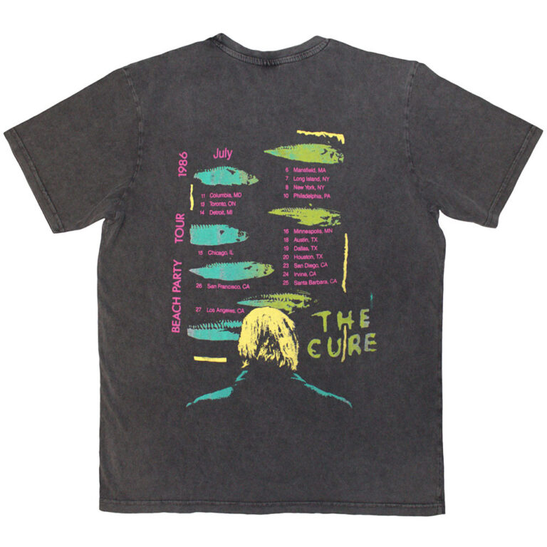 The Cure Beach Party Tour ’86 Charcoal Grey Back Print T-Shirt