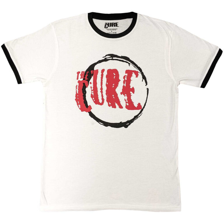 The Cure Circle Logo White Ringer T-Shirt