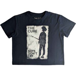 The Cure Boys Don't Cry B&W Navy Blue Ladies Crop Top